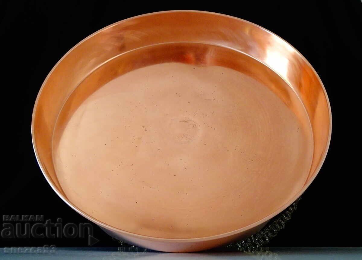 Παράδοση Χάλκινο τηγάνι 36 εκ., καθαρός κόκκινος χαλκός 800 γρ