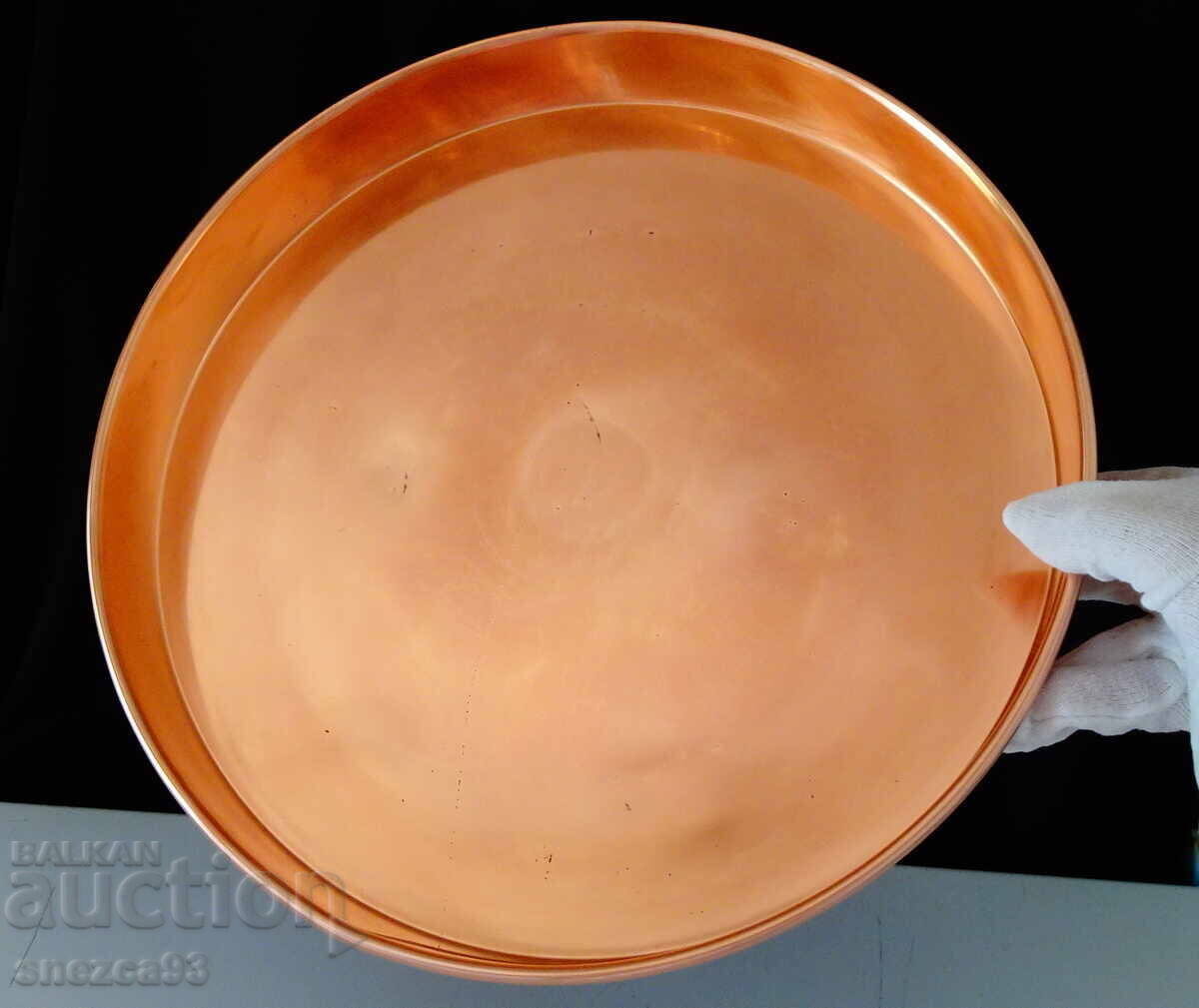 Χάλκινο τηγάνι 35 εκ., καθαρός κόκκινος χαλκός 820 γρ με τιμή 189.00 BGN | € 96.63