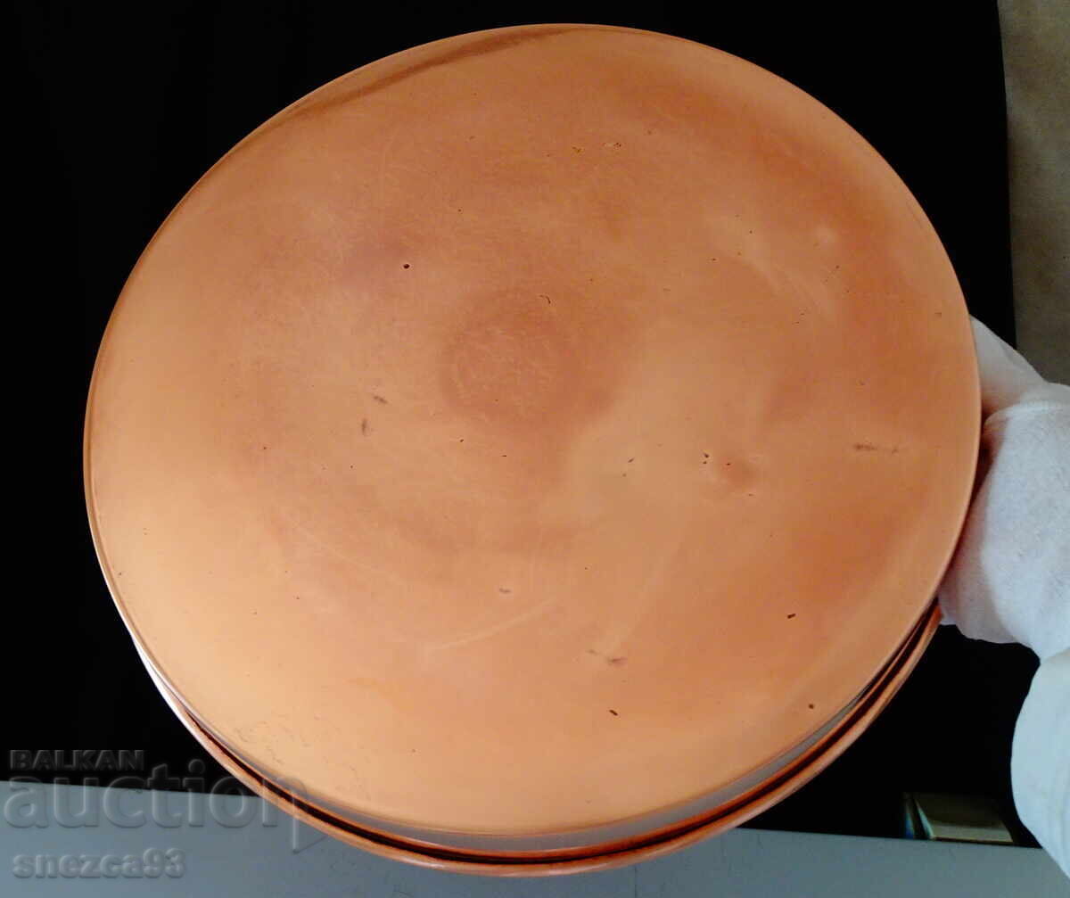Δημοπρασία Χάλκινο τηγάνι 35 εκ., καθαρός κόκκινος χαλκός 820 γρ