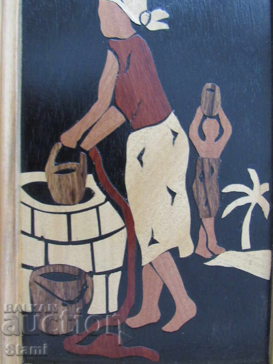 Auction  African Woman - Painting from Banana Bark - 1