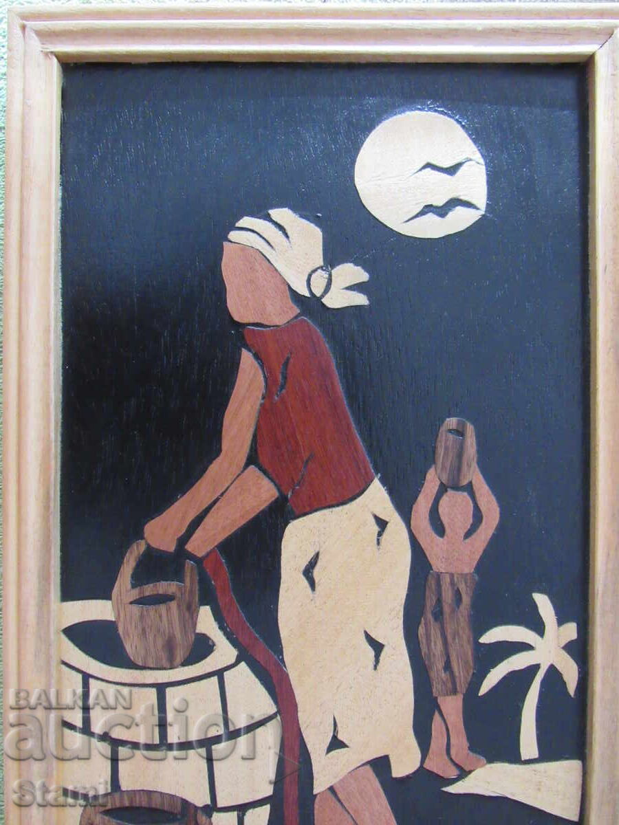 Delivery of African Woman - Painting from Banana Bark - 1