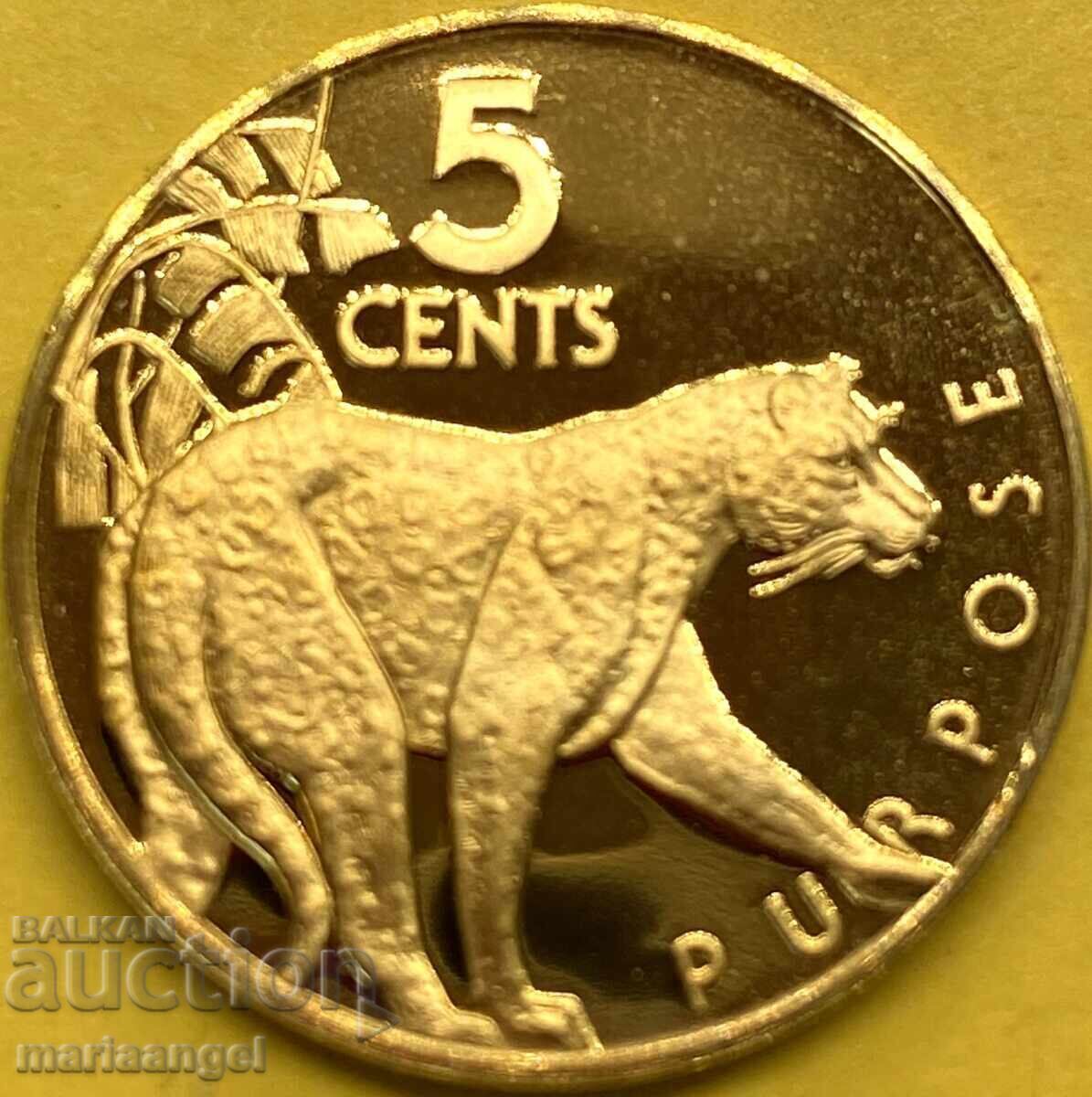 Γουιάνα 1978 5 Σεντ UNC PROOF μπρούτζος - 5