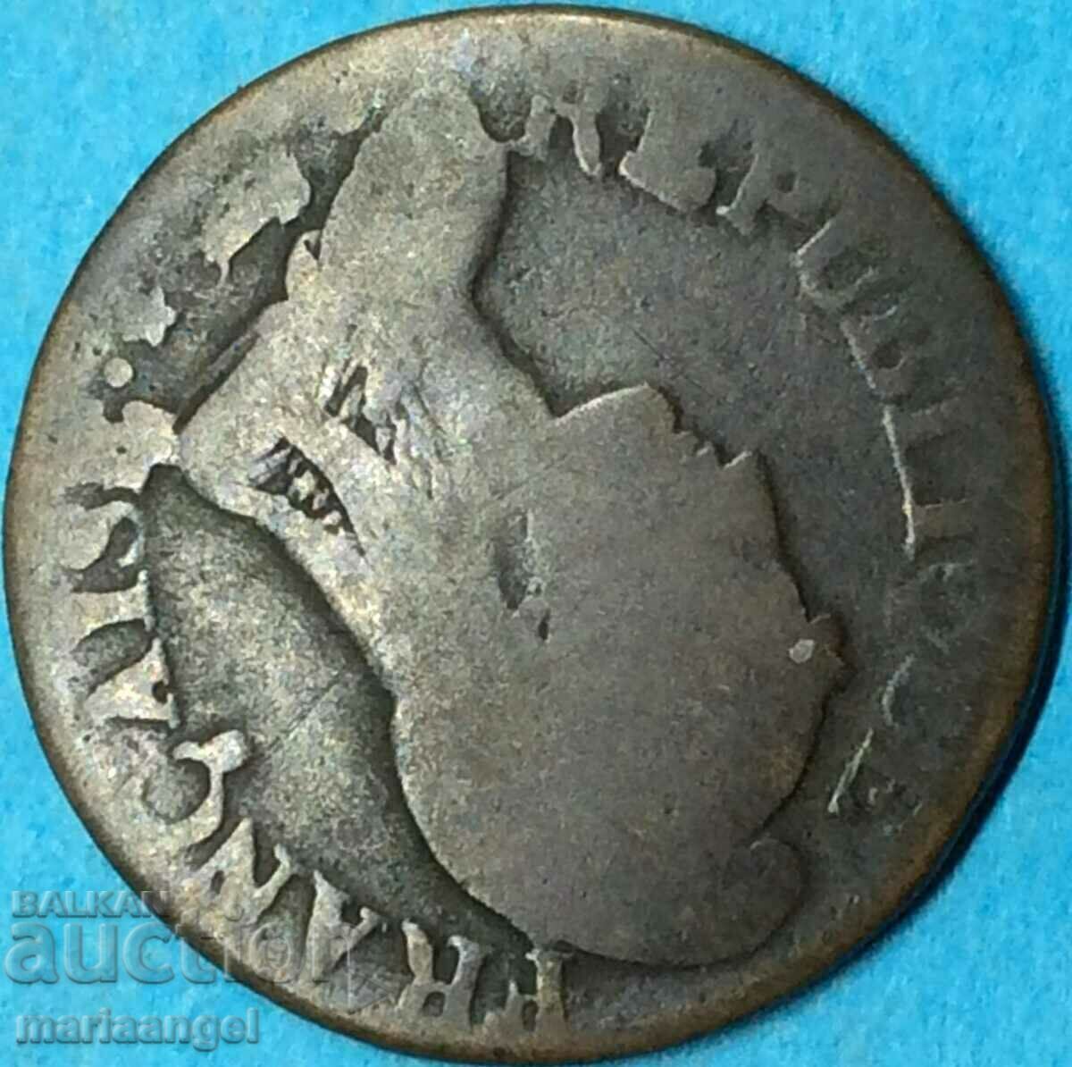 Аукцион Франция 5 сантима 1796 Lan 5 Бронз