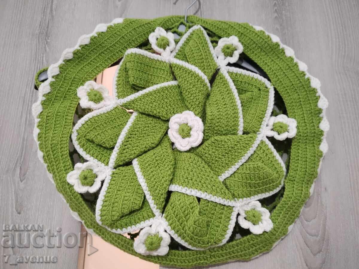 Handmade knitted stool cover 10.10.25 with price 49.00 BGN | € 25.05