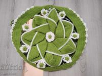 Husa tricotată manual pentru scaun taburet 10.10.25