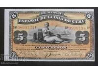 5 Pesetas Cuba 1896 UNC