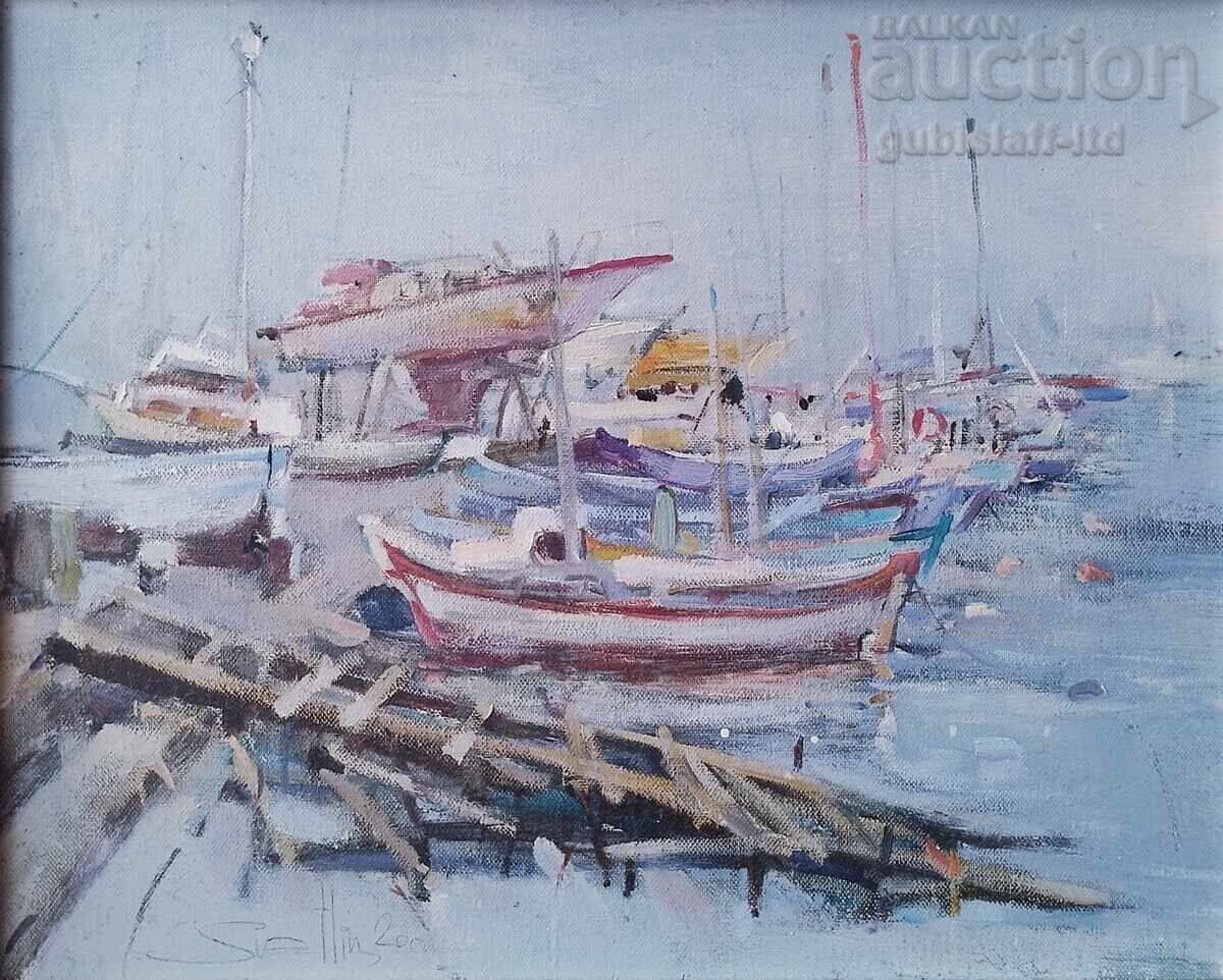 Πίνακας "Σκάφη Σωζόπολης", ζωγρ. Σβέτλιν Νένωφ, 2000 με τιμή 300.00 BGN | € 153.39 Πίνακας "Σκάφη Σωζόπολης", ζωγρ. Σβέτλιν Νένωφ, 2000 με τιμή 300.00 BGN | € 153.39