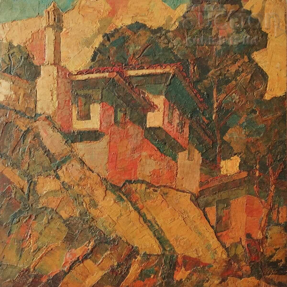 Доставка на Картина, пейзаж, къщи, худ. Петър Николов (1928-2020) Доставка на Картина, пейзаж, къщи, худ. Петър Николов (1928-2020)