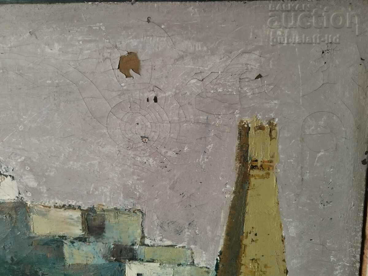 Delivery of Painting, cityscape, art. Color Tsvetkov (1932-1989)