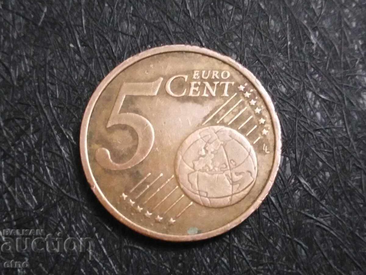 1999 Г. 5 ЕВРОЦЕНТА ФРАНЦИЯ ,монета с цена 10.00 лв. | € 5.11