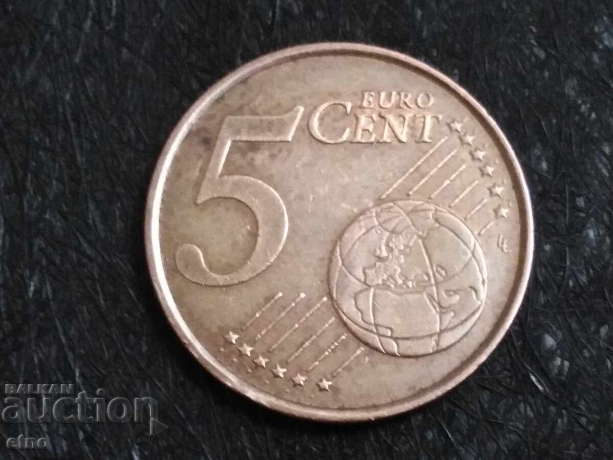 1999 Г. 5 ЕВРОЦЕНТА ФРАНЦИЯ ,монета с цена 10.00 лв. | € 5.11