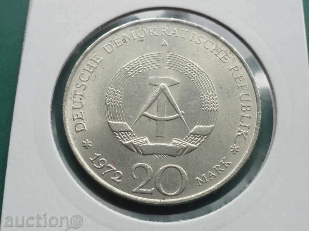 Germany 1972 - 20 Mark "Wilhelm Pieck" GDR with price 9.60 BGN | € 4.91
