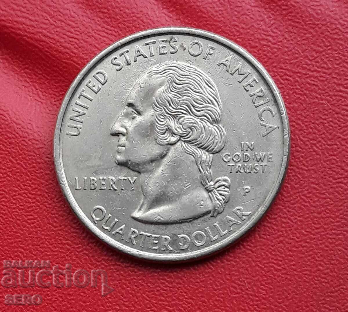 ΗΠΑ-1/4 δολάριο 2000 Ρ-Φιλαδέλφεια-πολιτεία Ντέλαγουερ με τιμή 1.00 BGN | € 0.51