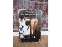 Placă de metal erotica bere din rândul de jos frigider îndoit