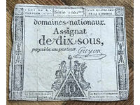French Revolution France Assignat 15 Sols 1793 Reference