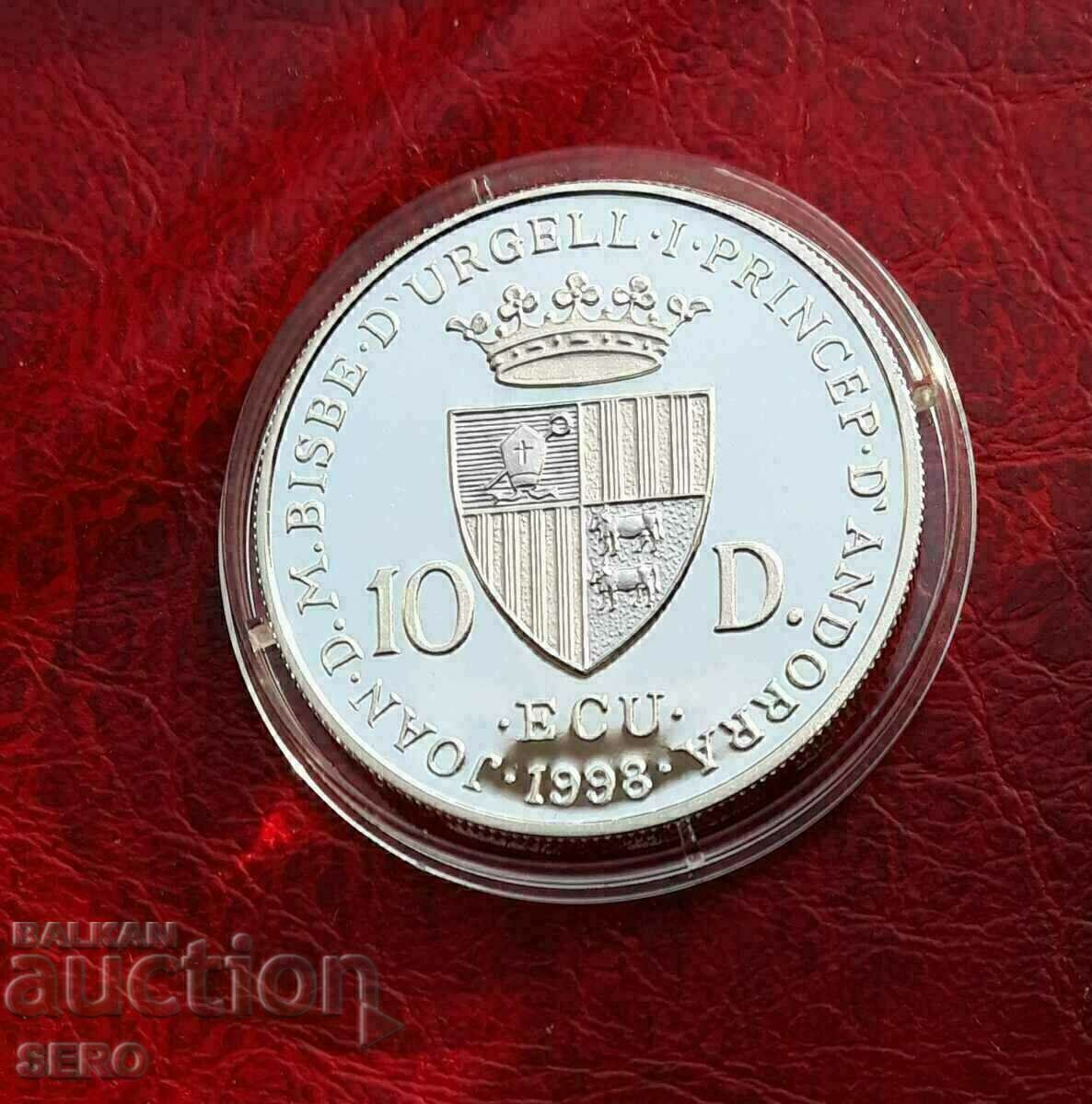 Auction Andorra-10 Diners/ecu/ 1998-Monteverdi-circulation 25,000 pieces Auction Andorra-10 Diners/ecu/ 1998-Monteverdi-circulation 25,000 pieces