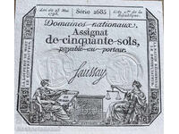 French Revolution France Assignat 50 Sols 1793
