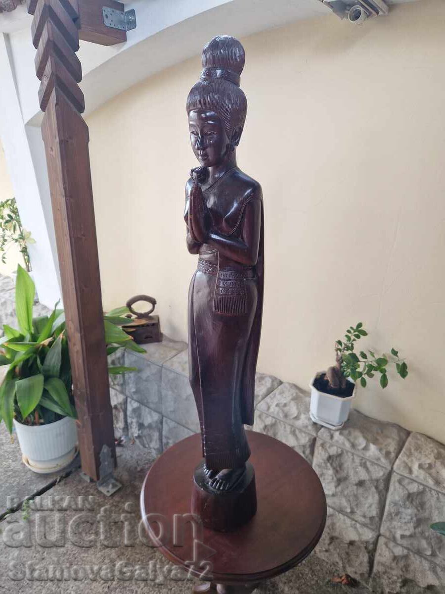 Beautiful large antique wooden figure statuette sculpture - 6