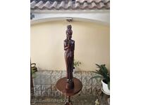 Figurină statuetă sculptură antică mare, din lemn, superbă