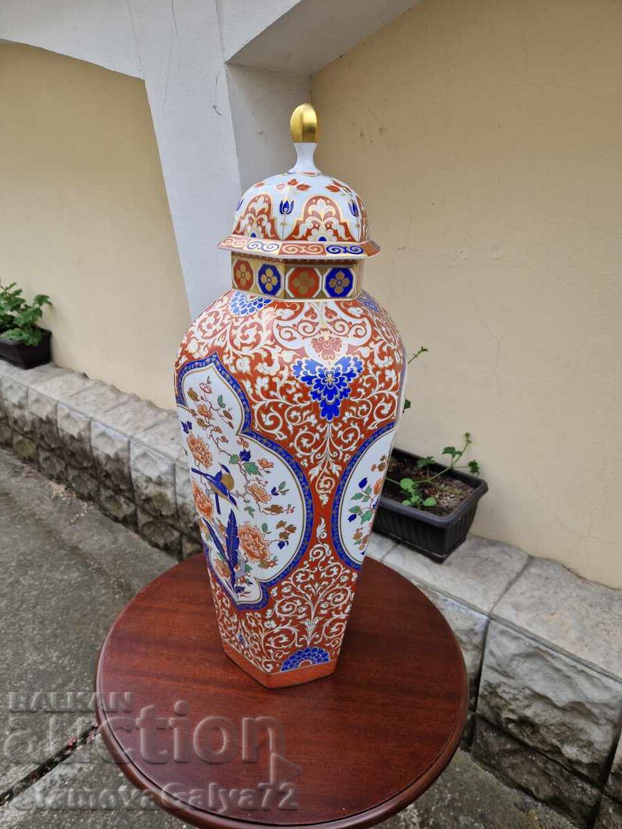 Urnă borcan KAISER din porțelan anticar, uriașă, unică - 5