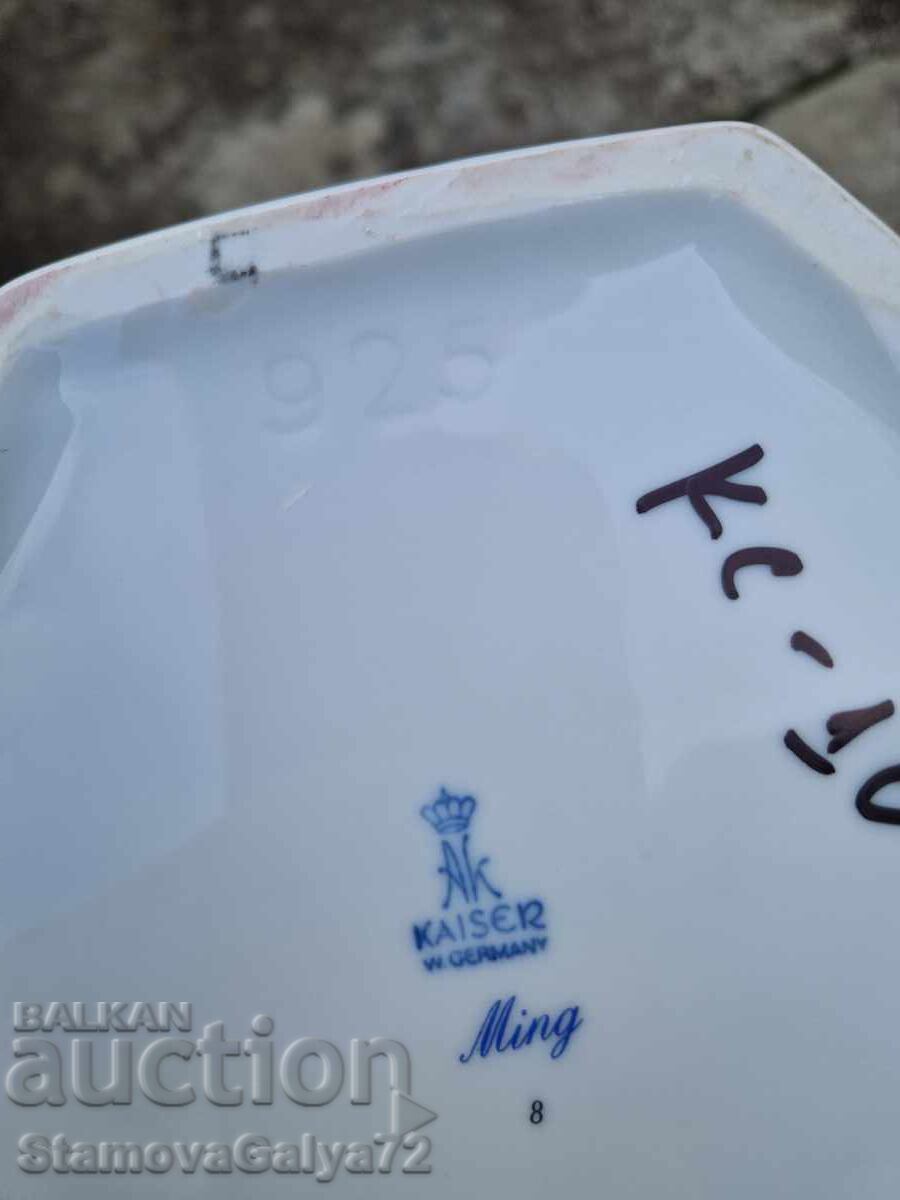 Urnă borcan KAISER din porțelan anticar, uriașă, unică - 7