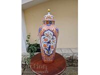 Уникална огромна антикварна порцеланова урна буркан KAISER