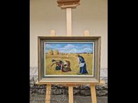 Εξαιρετικός, πολύ παλιός βελγικός πίνακας ζωγραφικής με λάδι σε καμβά