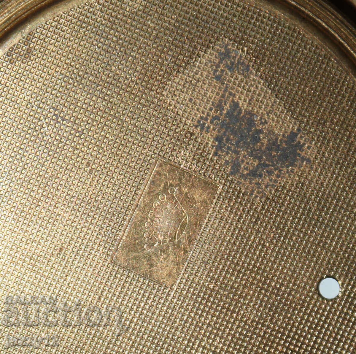 Veche cutie de pudră din alamă cu oglindă - 5