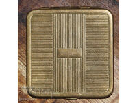 Pudrieră veche din alamă cu oglindă