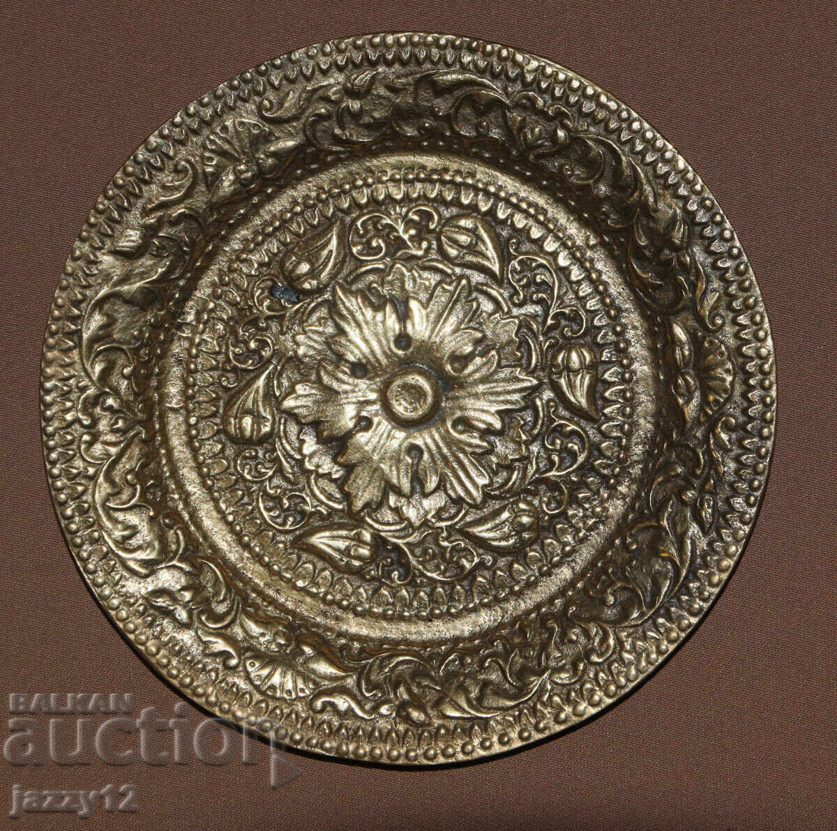 Old small bronze decorative plate with price 100.00 BGN | € 51.13