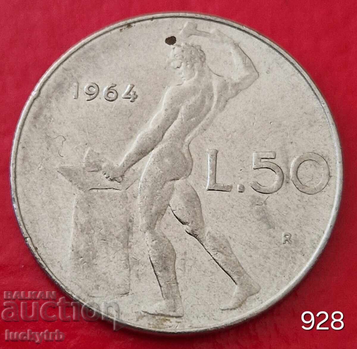 50 λίρες 1964 - Ιταλία 50 λίρες 1964 - Ιταλία