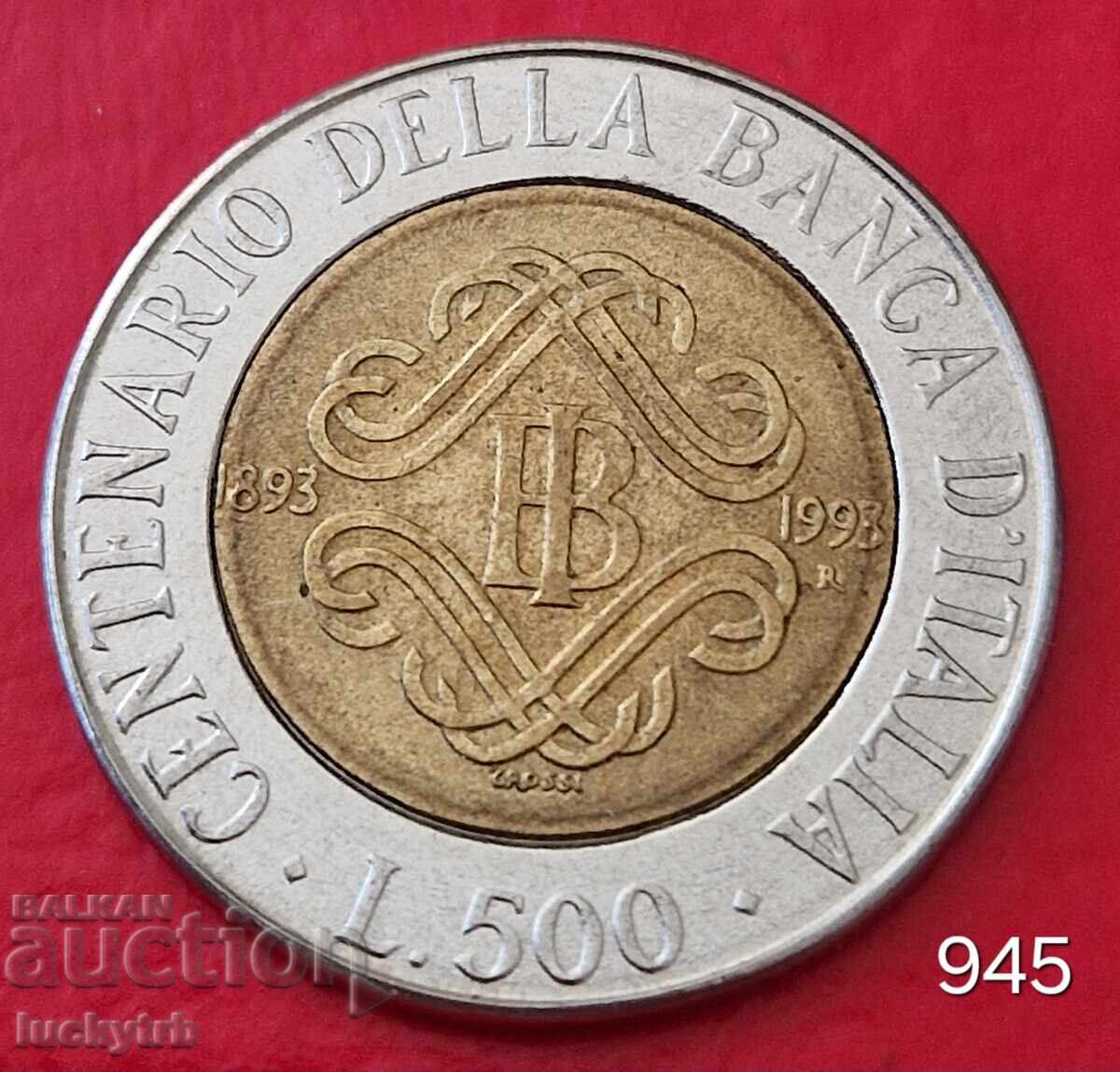 500 Lire 1993 - Italy - National Bank of Italy