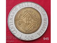 500 Lire 1993 - Italy - National Bank of Italy
