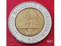 500 lira 1996 - Italy-70. National Statistical Institute