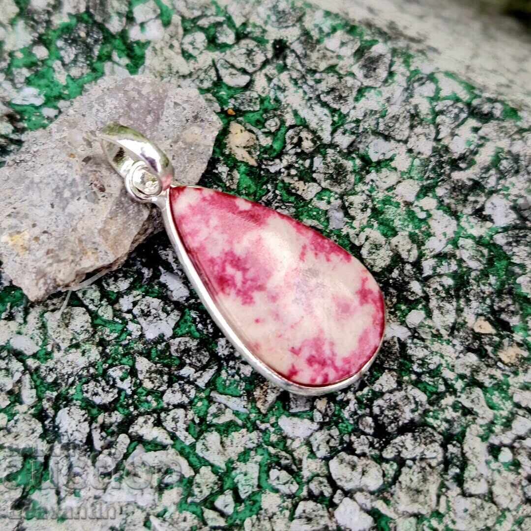 Silver pendant with Thulite Silver pendant with Thulite