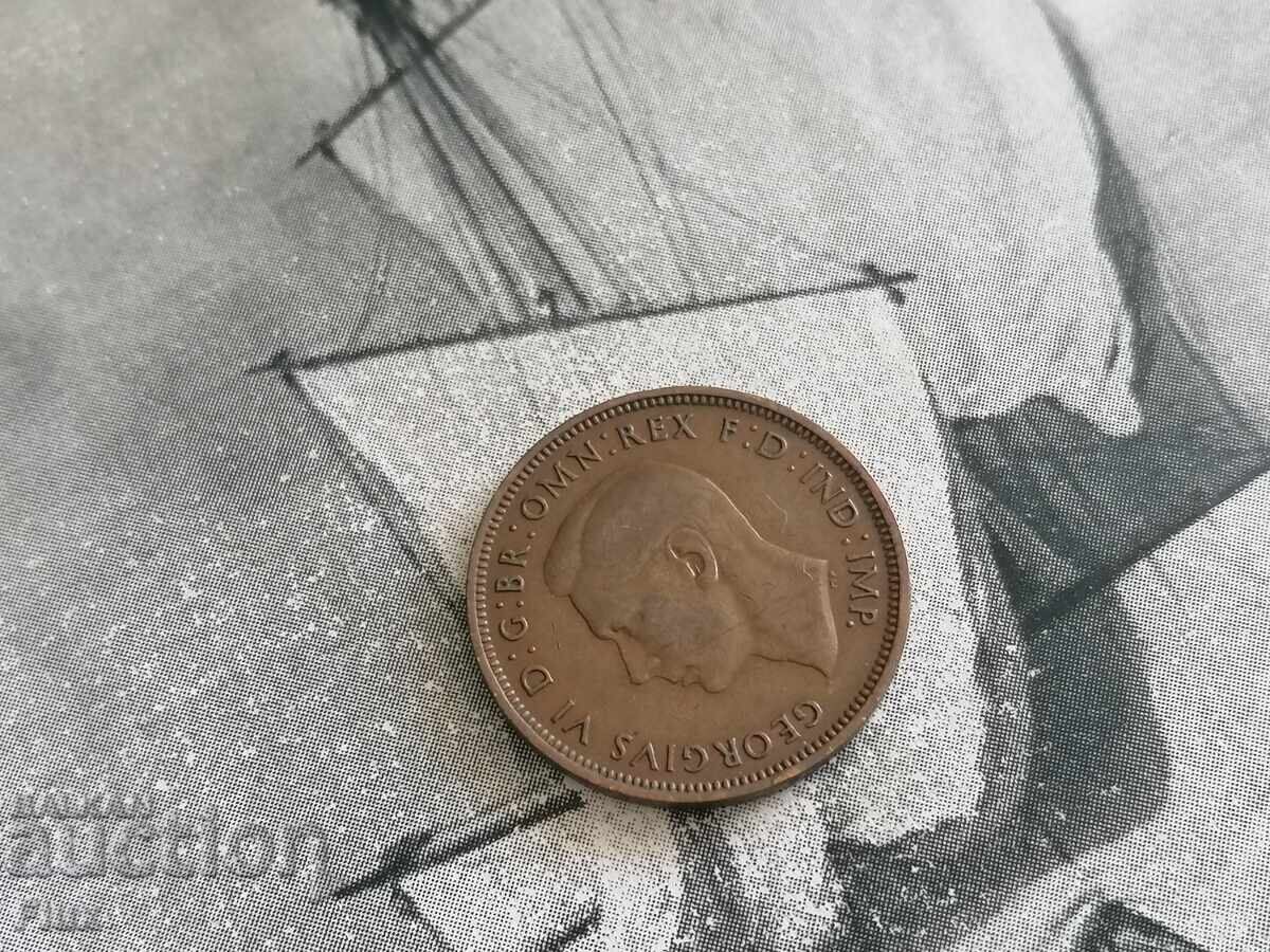 Monedă - Marea Britanie - 1/2 (jumătate) penny | 1947 cu preț € 2.35 | 4.60 BGN