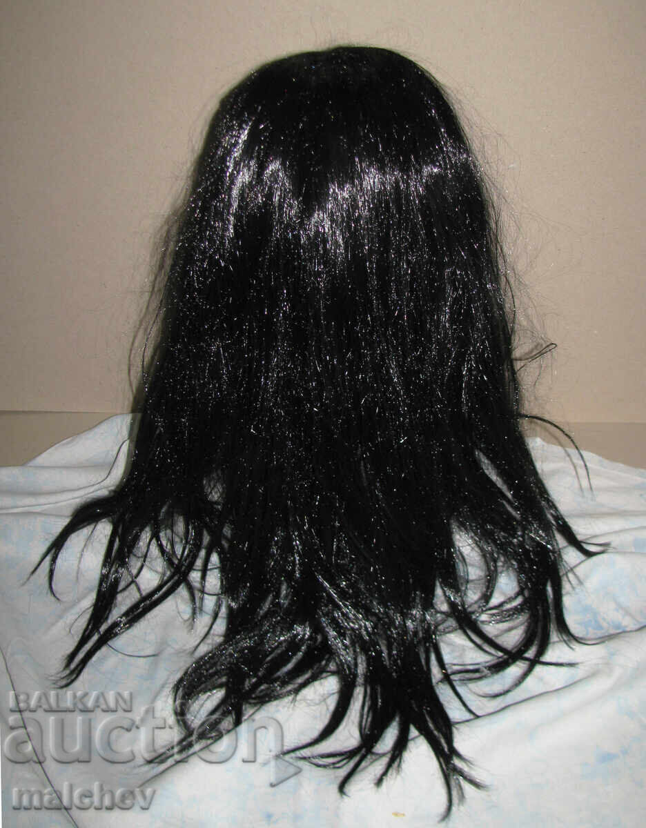 Доставка на Перука от изкуствена коса 70 см черна права, отлична