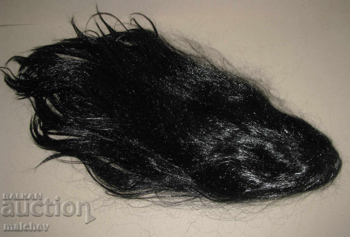 Перука от изкуствена коса 70 см черна права, отлична