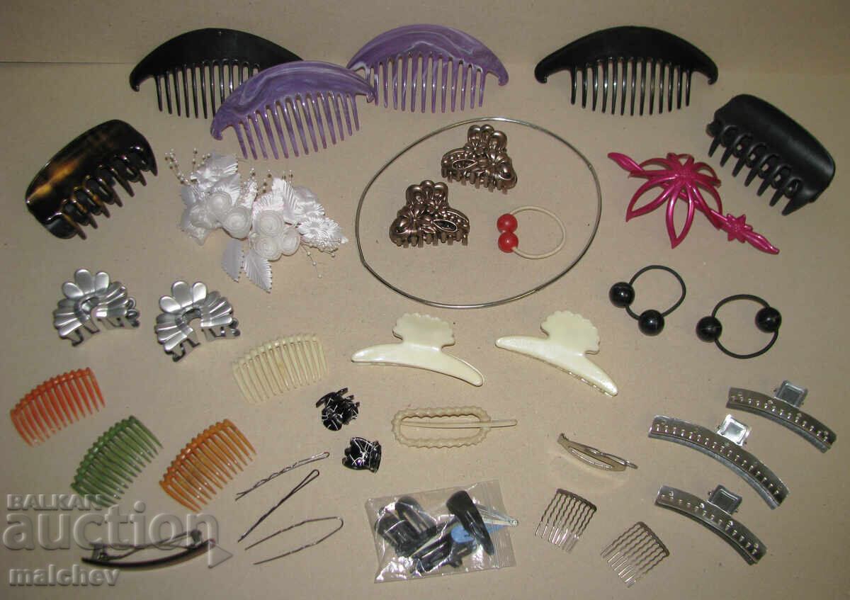Lot of hairpins, clips, combs, hair ties, excellent Lot of hairpins, clips, combs, hair ties, excellent