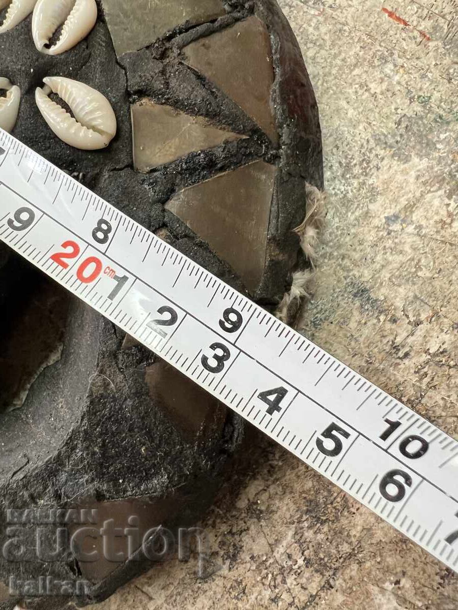 Αφρικανική μάσκα αυθεντική σπάνια Διάμετρος 34 εκ - 5