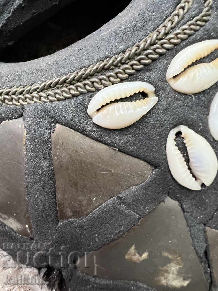 Αφρικανική μάσκα αυθεντική σπάνια Διάμετρος 34 εκ - 7