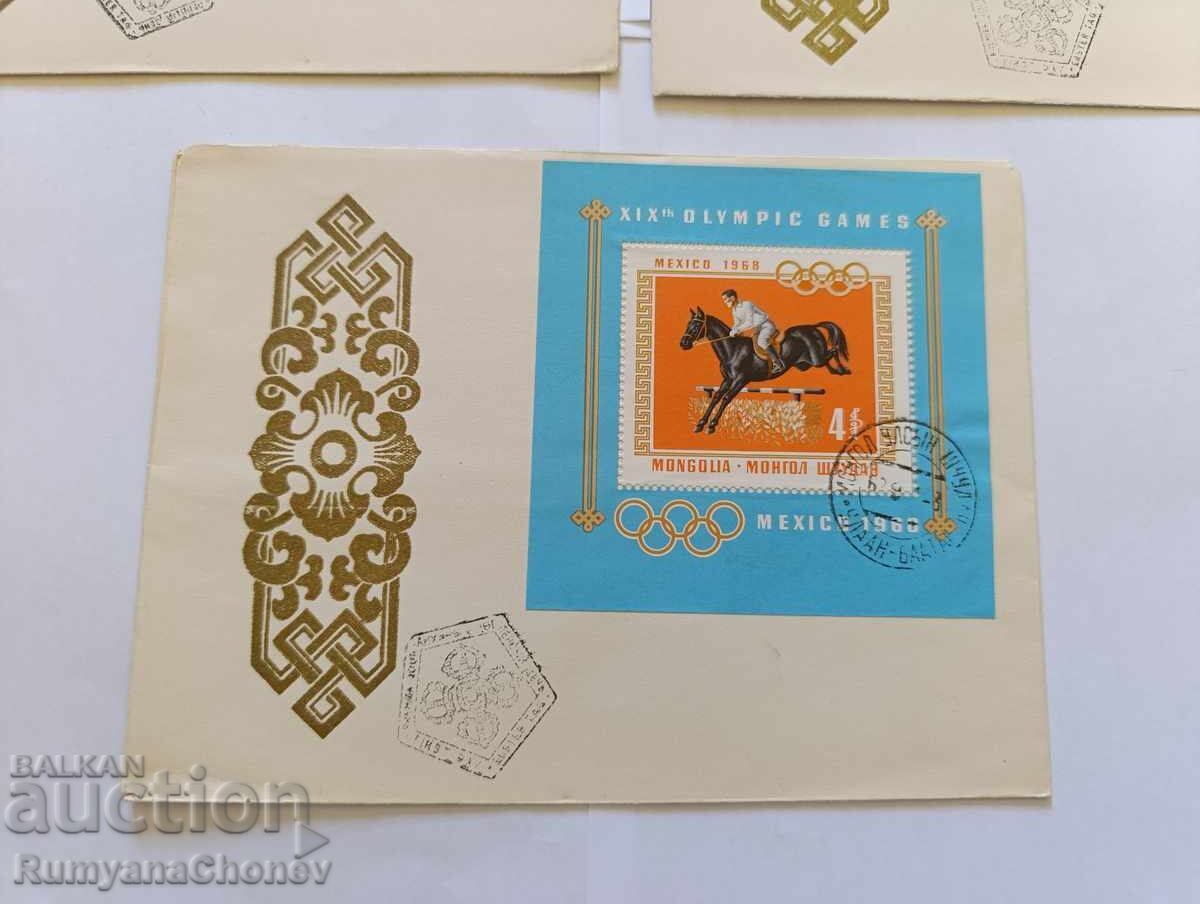 Delivery of First Day Covers Mongolia - Mexico Olympics 1968