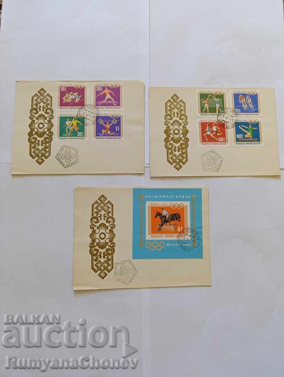 First Day Covers Mongolia - Mexico Olympics 1968