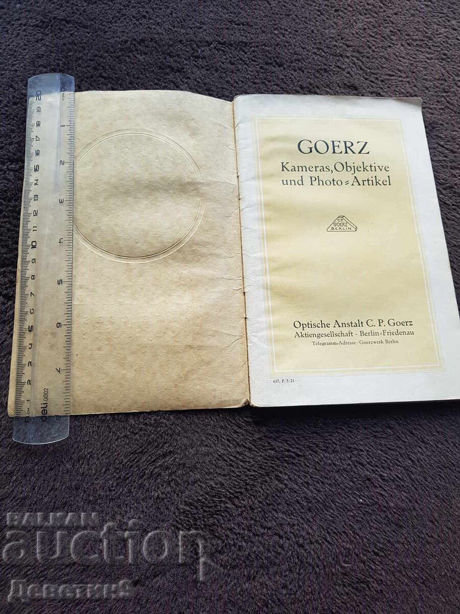 Auction GOERZ 1921 German Catalog for Photographic Cameras and Articles Auction GOERZ 1921 German Catalog for Photographic Cameras and Articles