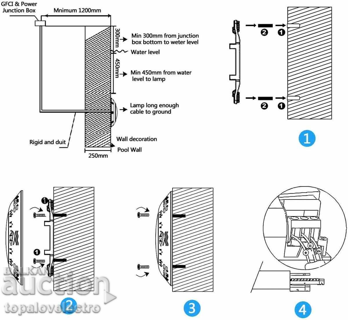 ΝΕΟ! Εξαιρετικά λεπτός LED Προβολέας για πισίνα, IP68, 2800lm, 35W - 5