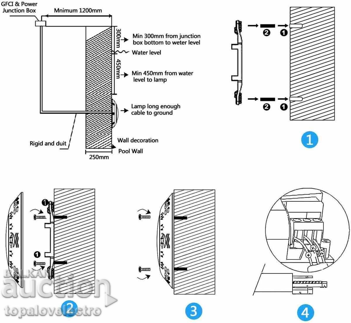 NOU! Proiector LED ultra-subțire pentru piscină, IP68, 2800lm, 35W - 5