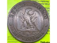 10 εκατοστά 1856 Γαλλία Ναπολέων Γ' χάλκινο