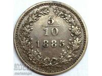 5/10 Kreuzer 1885 1 soldo Austria pentru Italia