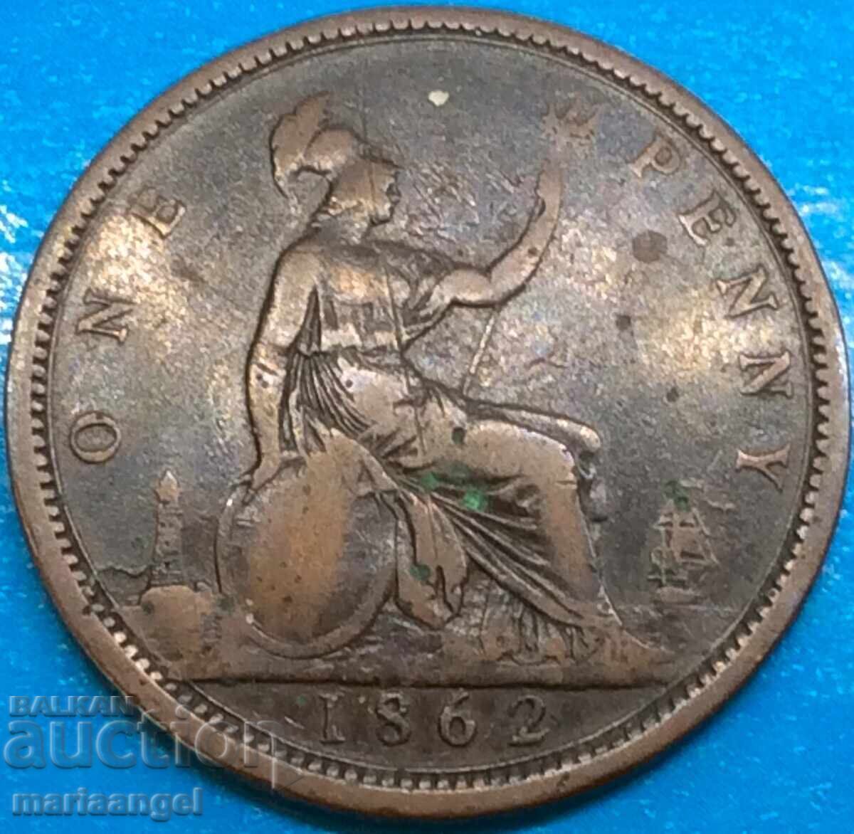 Delivery of Great Britain 1 penny 1862 30mm bronze Delivery of Great Britain 1 penny 1862 30mm bronze