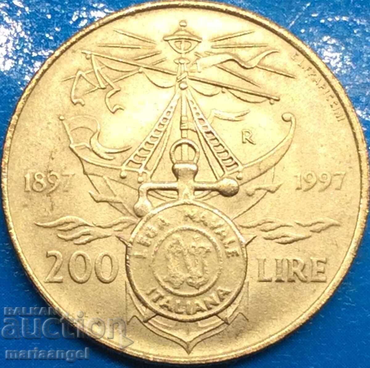 200 de lire 1997 Italia 100 de ani - jubileu